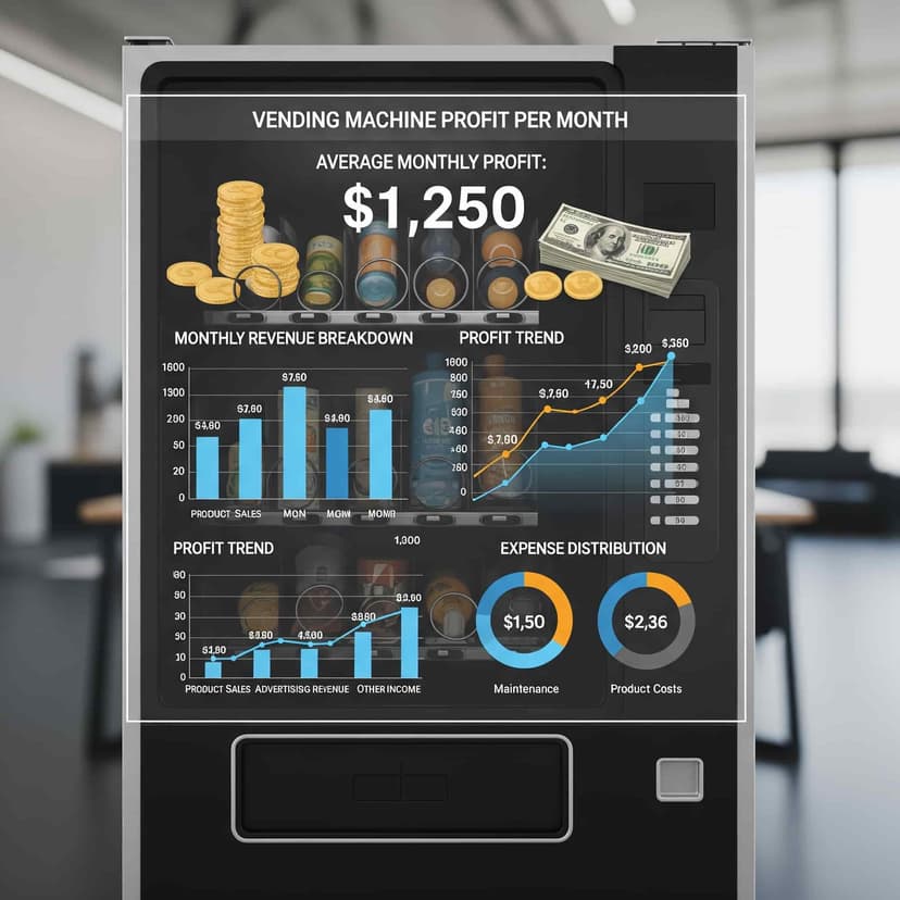 Vending Machine Profit Per Month